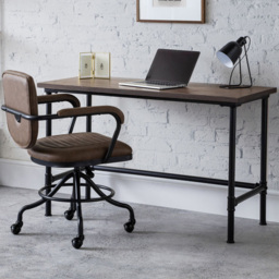 Julian Bowen Carnegie Pipe Desk Mocha and Black