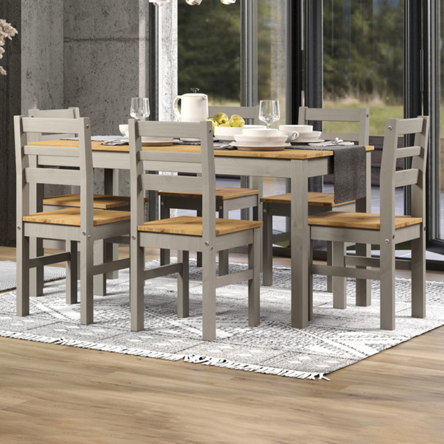 Core Products Corona Linea 6 Seater Dining Set Grey - image 1