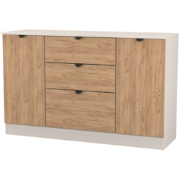 Crowndale Bora 2 Door 3 Drawer Gold Craft Oak and Kashmir Wide Sideboard Ready Assembled - thumbnail 4