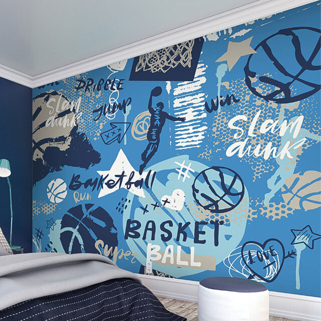 Origin Murals Graffiti Basketball Blue Wall Mural - image 1