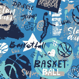 Origin Murals Graffiti Basketball Blue Wall Mural - thumbnail 2