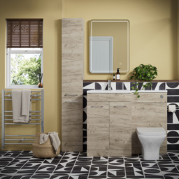 Bathstore Panama 2 Door Oak Floor Standing Tall Unit 350mm - thumbnail 2