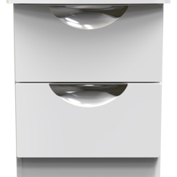 Crowndale Camden 2 Drawer White Gloss Bedside Table - thumbnail 3