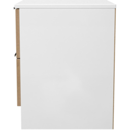 Crowndale Java Slatt Effect and White 2 Drawer Compact Bedside Cabinet - thumbnail 3