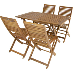 Charles Bentley Acacia 4 Seater Rectangular Dining Set - thumbnail 2