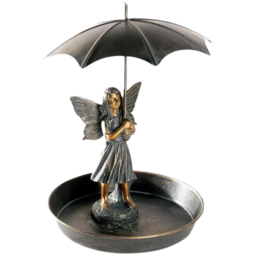 Marco Paul Resin Fairy with Umbrella Bird Feeder - thumbnail 1