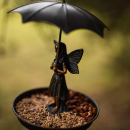 Marco Paul Resin Fairy with Umbrella Bird Feeder - thumbnail 4