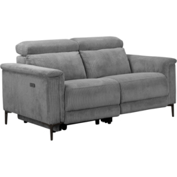 Loft24 Lund 2 Seater Grey Corduroy Electric Recliner Sofa - thumbnail 3