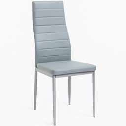 Portland Grey Faux Leather Glass Tabletop Round 4 Seater Dining Set - thumbnail 2