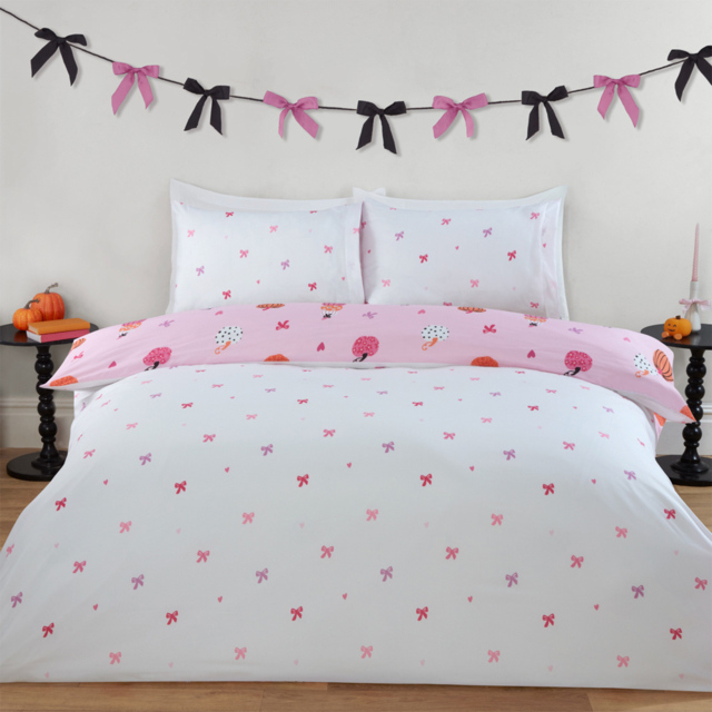 Bowtique Pumpkins Duvet Set Pink Single - image 1