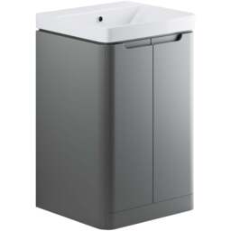 Bathstore Amalfi 2 Door Grey Floor Standing Cloakroom Basin Unit