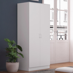 FWStyle Tunis 2 Door Matt White Wardrobe - thumbnail 1
