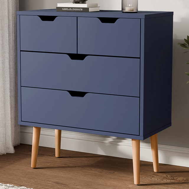 GFW Nyborg 4 Drawer Nightshadow Blue Chest of Drawers - image 1
