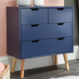 GFW Nyborg 4 Drawer Nightshadow Blue Chest of Drawers - thumbnail 1