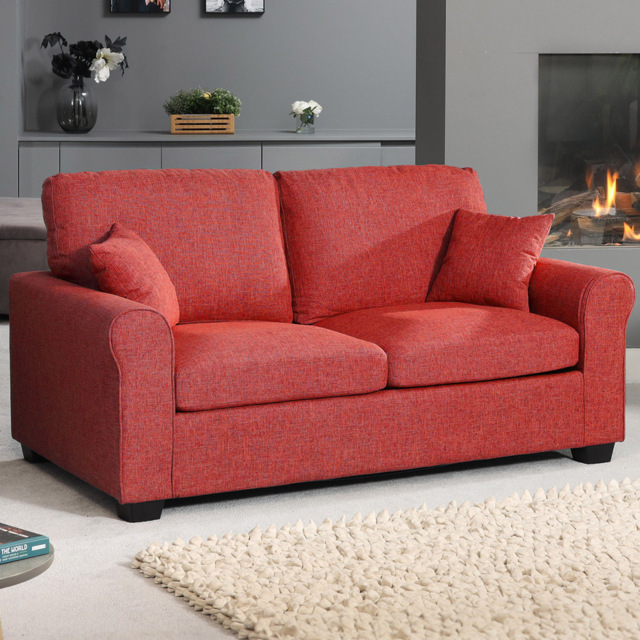 Dawson 2 Seater Red Fabric Sofa Bed - image 1