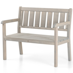 AMATA Ungurs 2 Seater Grey Wooden Straight Garden Bench - thumbnail 2