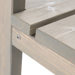 AMATA Ungurs 2 Seater Grey Wooden Straight Garden Bench - thumbnail 4