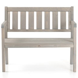 AMATA Ungurs 2 Seater Grey Wooden Straight Garden Bench - thumbnail 3
