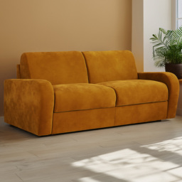 Jay-Be Deco 3 Seater Luxe Velvet Saffron Sofa Bed with e-Sprung Mattress