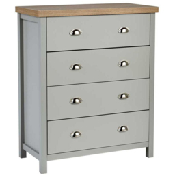 Home Source Avon Grey 4 Drawer Storage Chest - thumbnail 2