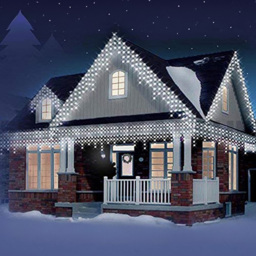 Best Artificial Mains Powered Bright White LED Icicle Light 2.5m