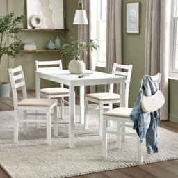 Julian Bowen Keats White 4 Seater Rectangular Dining Set