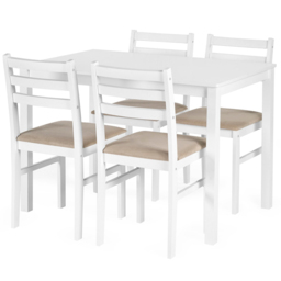 Julian Bowen Keats White 4 Seater Rectangular Dining Set - thumbnail 2