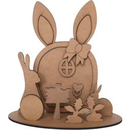 Bunny Door Scene - Brown