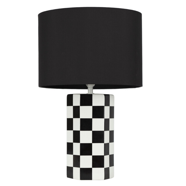 Jaxon Black and White Checkered Table Lamp - image 1