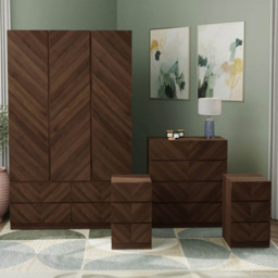 GFW Catania Royal Walnut 4 Piece Bedroom Furniture Set