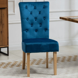 Artemis Home Pienza Set of 2 Blue Velvet Dining Chairs
