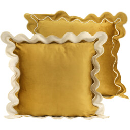 Matilda Scallop Edge Cushion Ochre - thumbnail 3