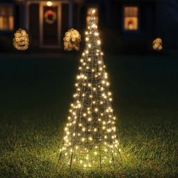 Xmas Haus 300 Warm White Micro LED Pyramid Shaped Tower Light 2ft