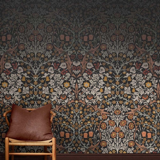 William Morris Blackthorn Charcoal Mural - image 1