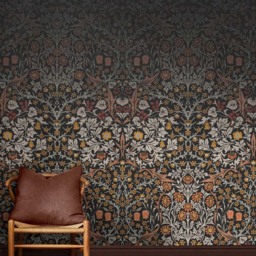 William Morris Blackthorn Charcoal Mural
