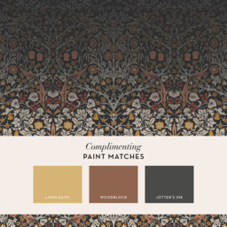 William Morris Blackthorn Charcoal Mural - thumbnail 2