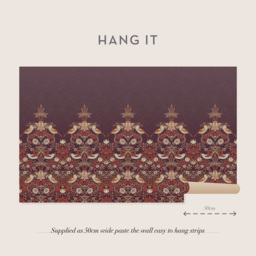 William Morris Strawberry Thief Plum Mural - thumbnail 4