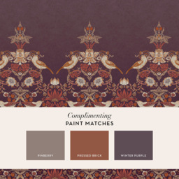 William Morris Strawberry Thief Plum Mural - thumbnail 2