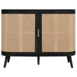 Birlea Noah Black Rattan 2 Door Sideboard - thumbnail 3