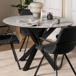 Florence Heaven Ceramic 4 Seater Round Dining Table Grey