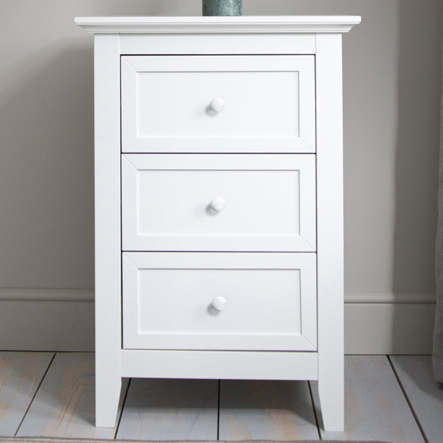 Noa and Nani Torsby 3 Drawer White Side Table