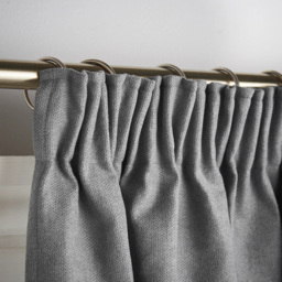 Alan Symonds Velvet Chenille Fleece Lined Pencil Pleat Taped Top Curtains Slate 137 x 213cm - thumbnail 3