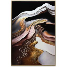 Obsidian Effect Jewelled Neutrals Print
