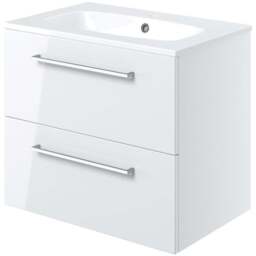 Bathstore Milford 2 Door White Wall Hung Basin Unit 610mm - thumbnail 3