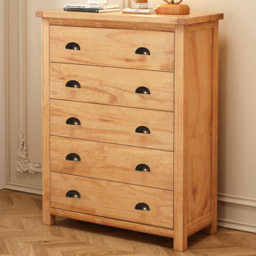 Cabinet Bits Lugo 5 Drawer Chest of Drawers with Brass Cup Handle
