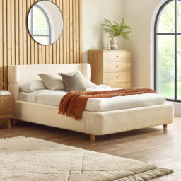 Julian Bowen Oberon King Size Cream Boucle Upholstered Bed