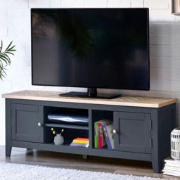 Julian Bowen 2 Door 3 Shelf Bordeaux Dark Grey TV Unit