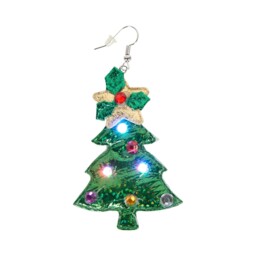 Single Light Up Christmas Tree LED Earrings in Assorted styles - thumbnail 2
