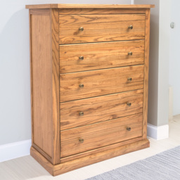 Cabinet Bits Salerno 5 Drawer Chest of Drawers with Brass Knob