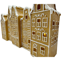 Candy Cane Lane Brown LED Gingerbread House Christmas Decoration - thumbnail 2